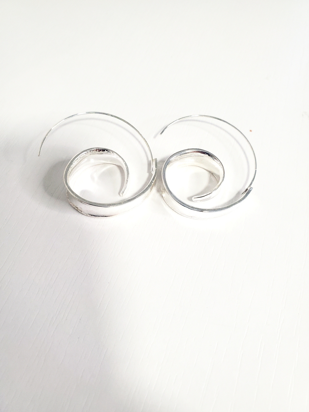 Silver Spiral Hoop Earrings - Elegant Silver Swirl Hoops